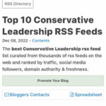 NewsMovesMarketsForex Top 10 Conservative Leadership Rss Feeds Ranking