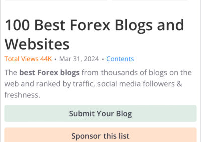 100 Best Forex Blogs and Websites March 30, 2024
